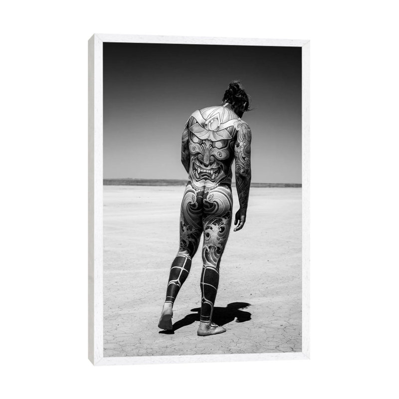 Tattoo Guy by Gregory Prescott - Print on Canvas, 101.6cm H x 66.04cm W x 3.81cm D, White Framed