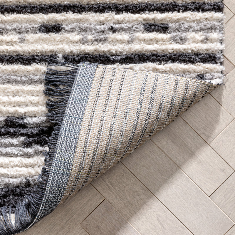 Maya Striped Synthetic Area Rug, Rectangle 120 x 180cm