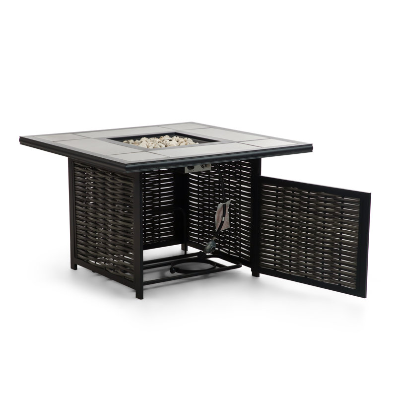 Square Metal Outdoor Dining Table , 40'' in. W 40'' in. D