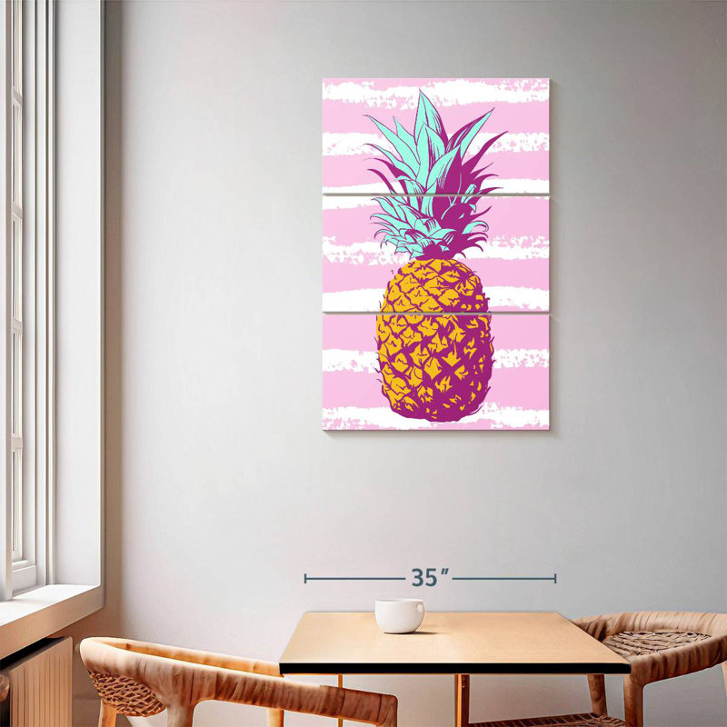 Yarlin Pastel Stripes Pineapple, 57" H x 36" W