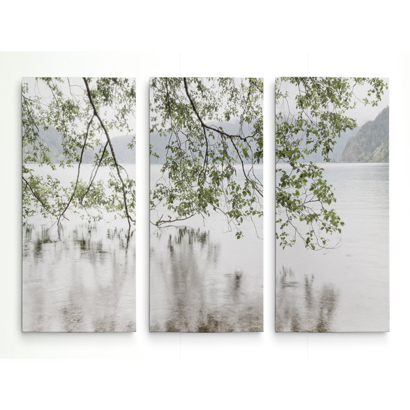 Arto " Lake Crescent Rainy Day " 3 - Pieces, 40" H x 60" W x 1.5" D
