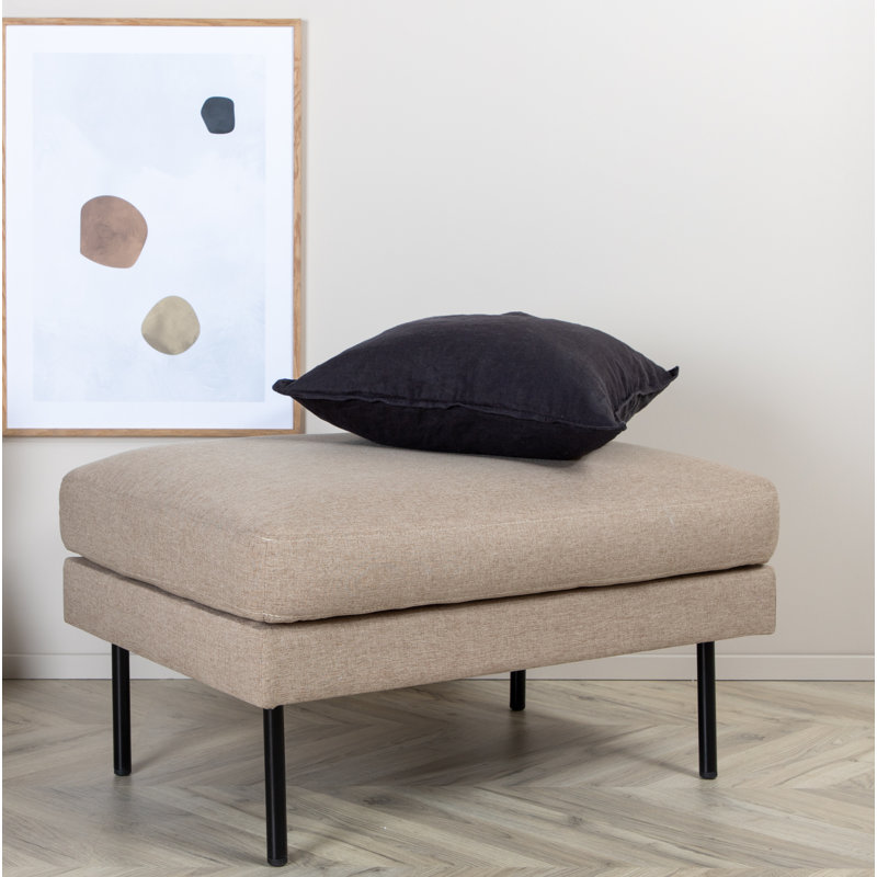 Dareon 64cm Wide Velvet Rectangle Ottoman, Brown