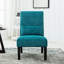 Fauteuil d'appoint contemporain sans accoudoirs en tissu chenille avec coussin, sarcelle-1759804481-1759804511