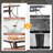 Patio Outdoor Table With 1.69''  Umbrella Hole, 30"X 55" Rectangular Tempered Glass Patio Dining Table For 6,  Outdoor Metal Furniture, All-Weather Use, For Patio, Garden, Backyard, Poolside(Brown)-1643145688