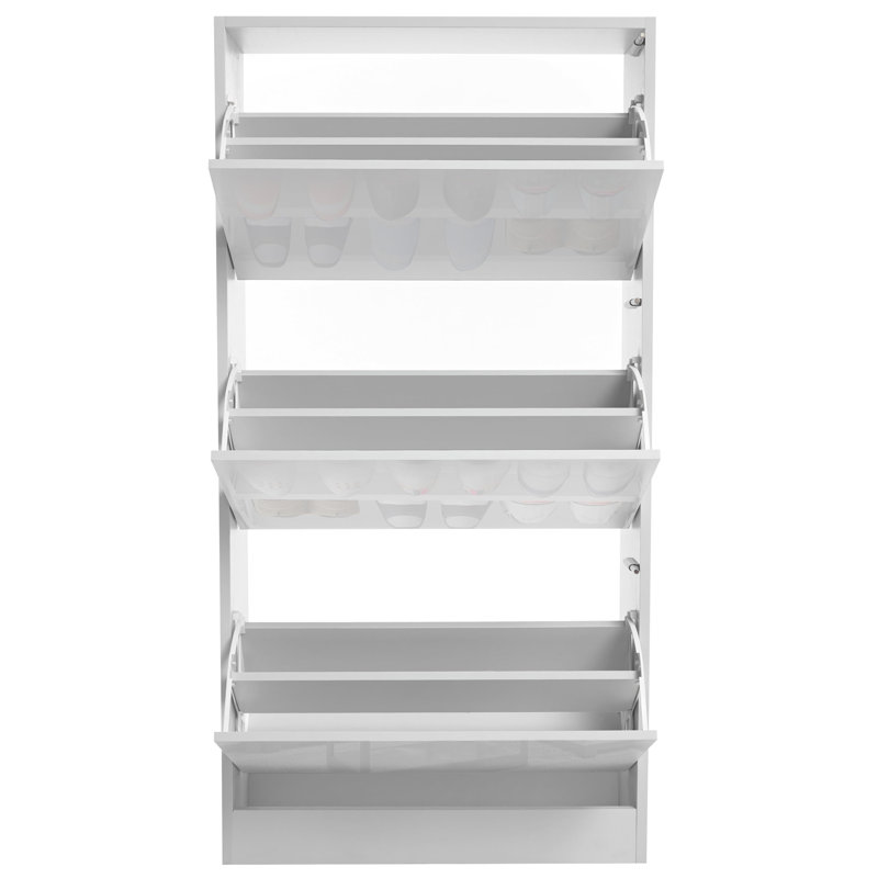 12 Pair Shoe Storage Cabinet, Gray