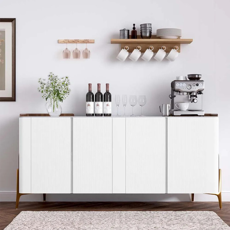 Buffet avec crédence 70 po Modern Luxury Luxury, Blanc