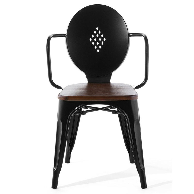 Patio Dining Armchair with Cushion, Black