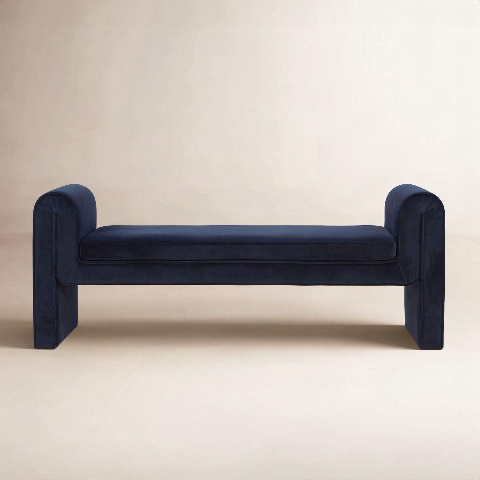 Deshai Velvet Bench, Midnight Blue