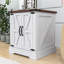 Table d'appoint en bois avec portes de grange, tablette réglable et station de charge-1363072334