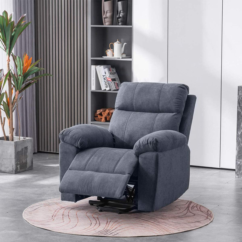 Fauteuil de massage inclinable électrique chauffant EROMMY, Mélange de lin gris