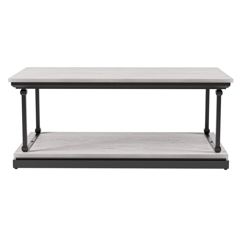 Table basse avec rangement Kiven, Blanc antique