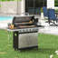 Barbecue au propane en acier inoxydable avec brûleur latéral