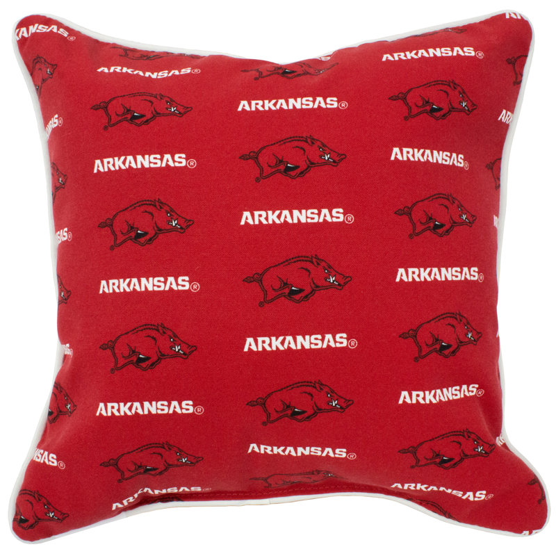Arkansas Razorbacks Red Polyester Box Throw Pillow Set