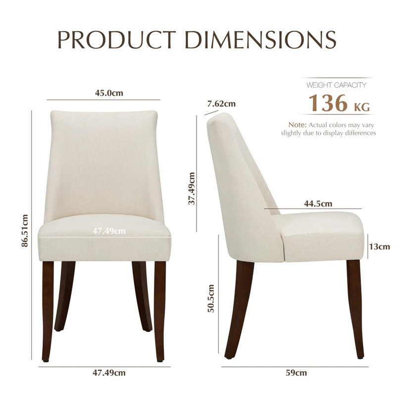 50.5cm H Foam Upholstered Upholstered Back Parsons Chair, Beige