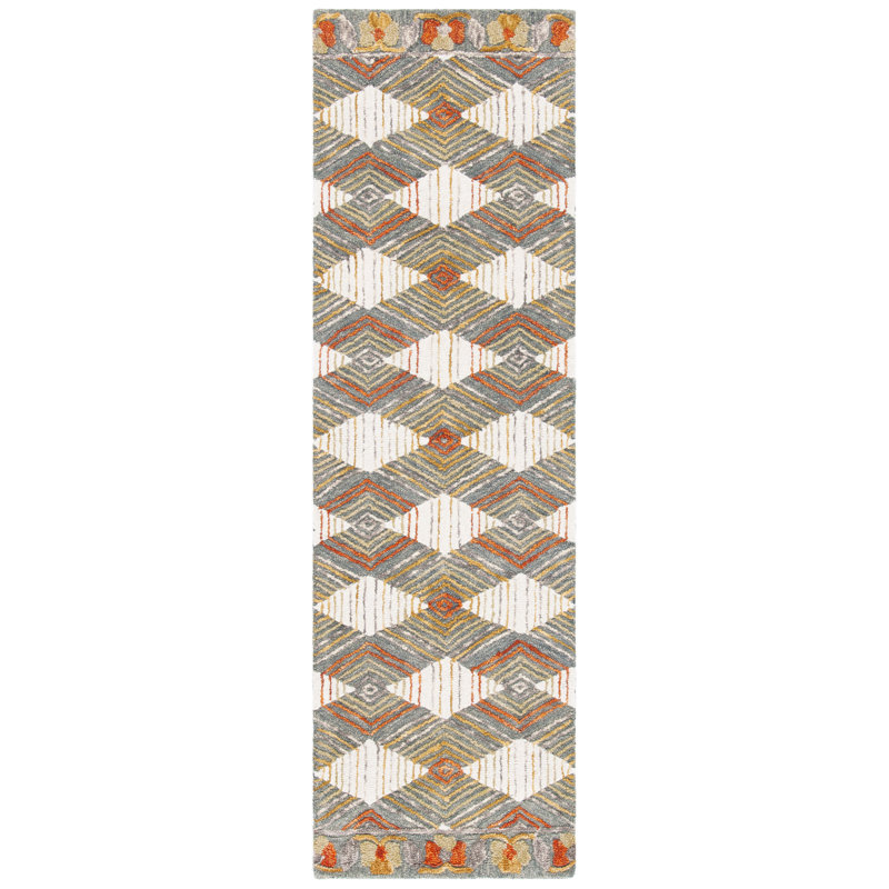 Garbutt Hand Tufted Wool And Cotton Geometric Rug, Runner 2'3" x 6'