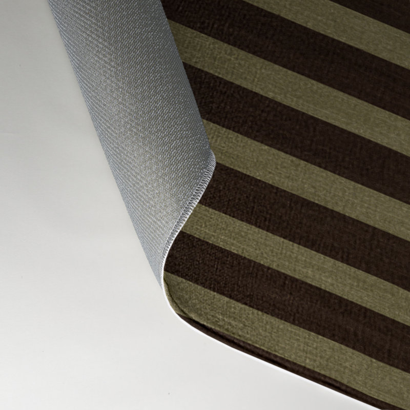 Tapis intérieur / extérieur noir HorizontalStripes, Rectangle 5 pi x 7 pi