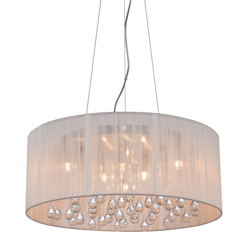 6 - Light White Drum Pendant