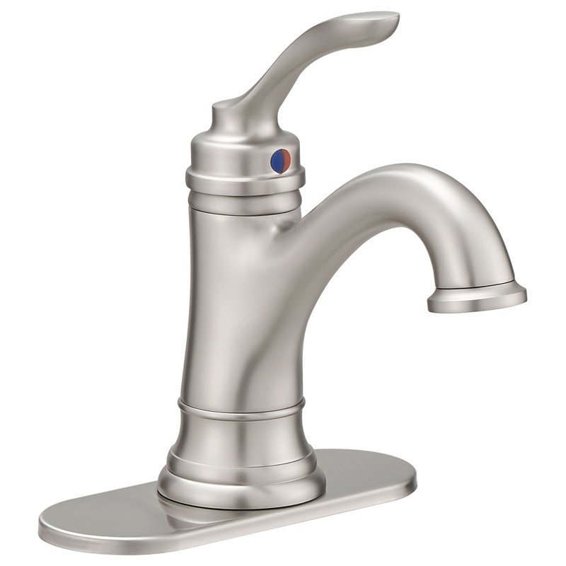 Brass Single Hole Bathroom Faucet Short Round Panel 62 Hose Brushed Pull - Out Draining