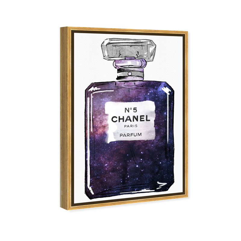 Galaxy to Paris Parfum - impression, H 36 po x l 24 po, Toile encadrée, Doré