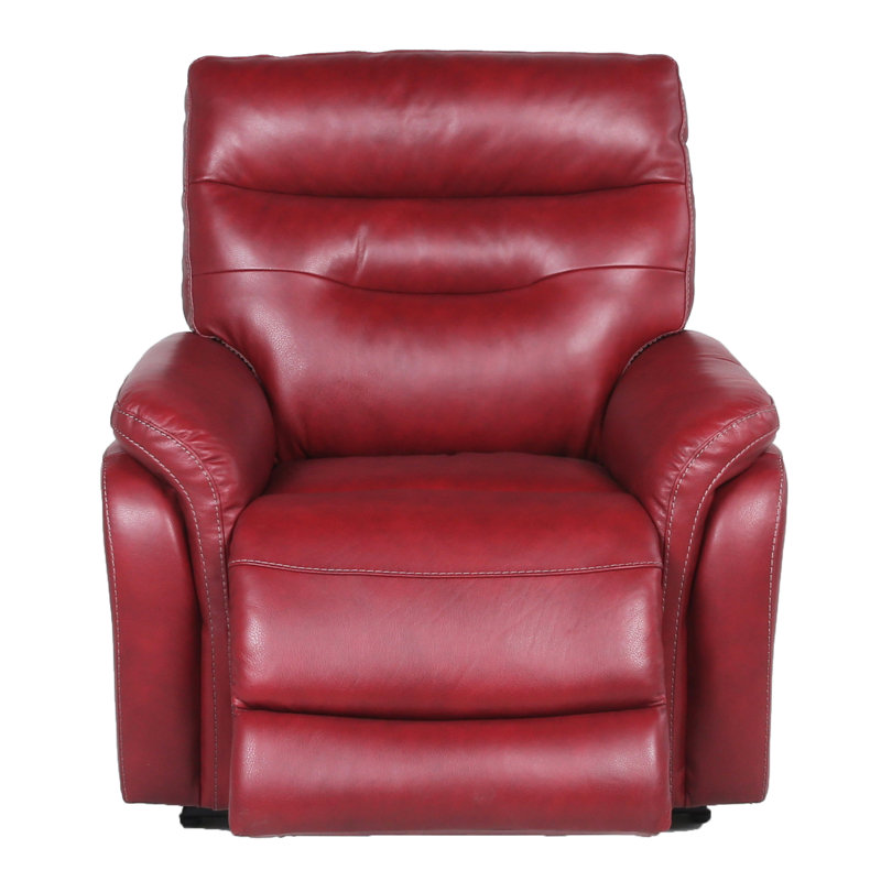 Aonghus Upholstered Power Recliner, Dark Red