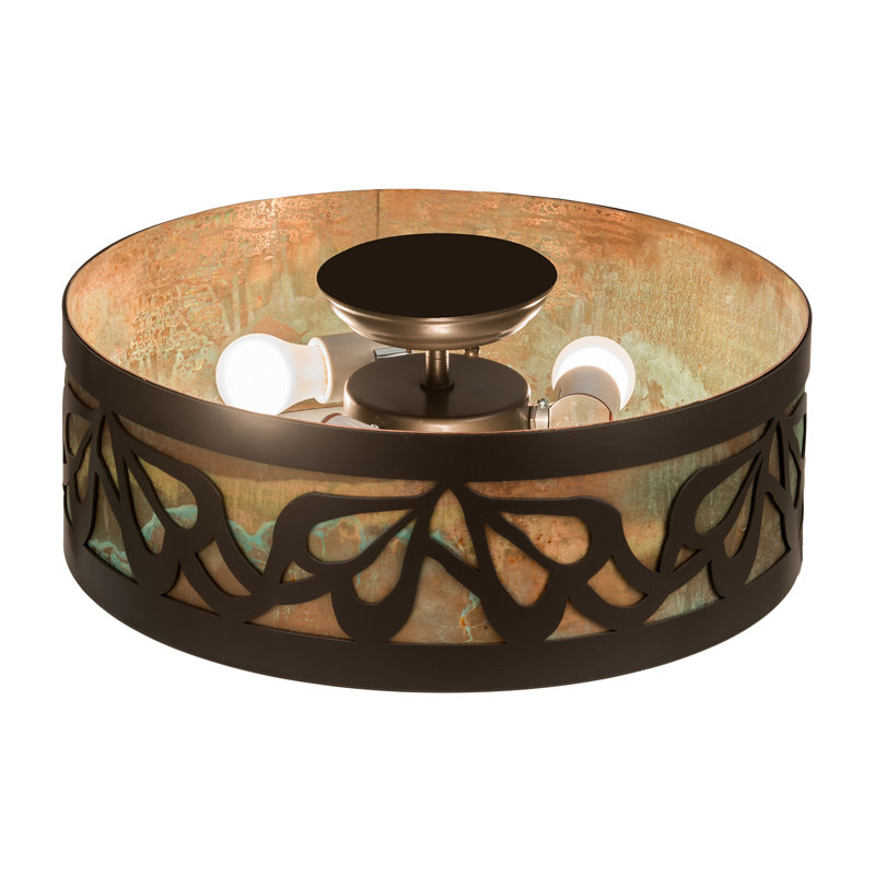 Rustic Lodge Glass Flush Mount