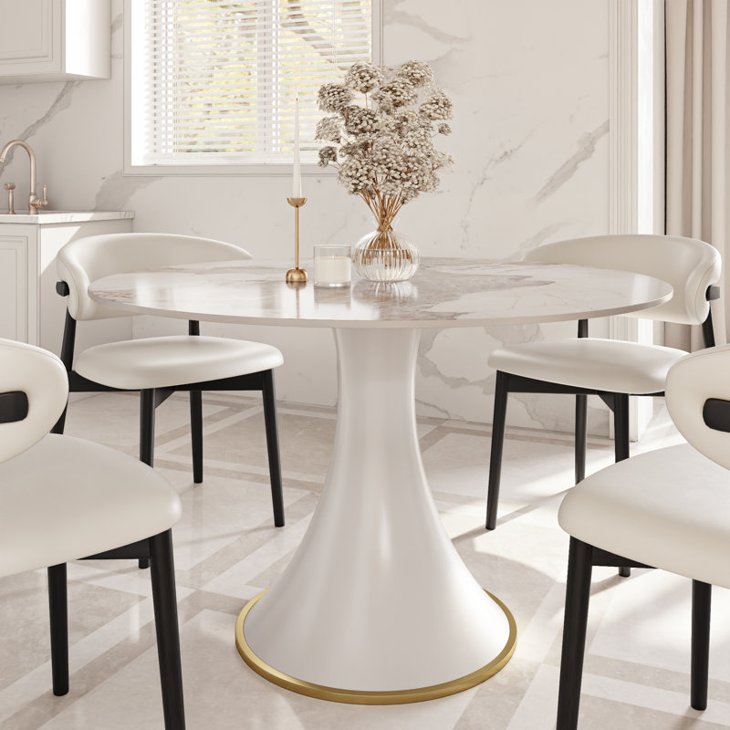 Table de coin bistro moderne et blanche, Sable chaud, H 29,52 po x L 43,31 po x l 43,31 po