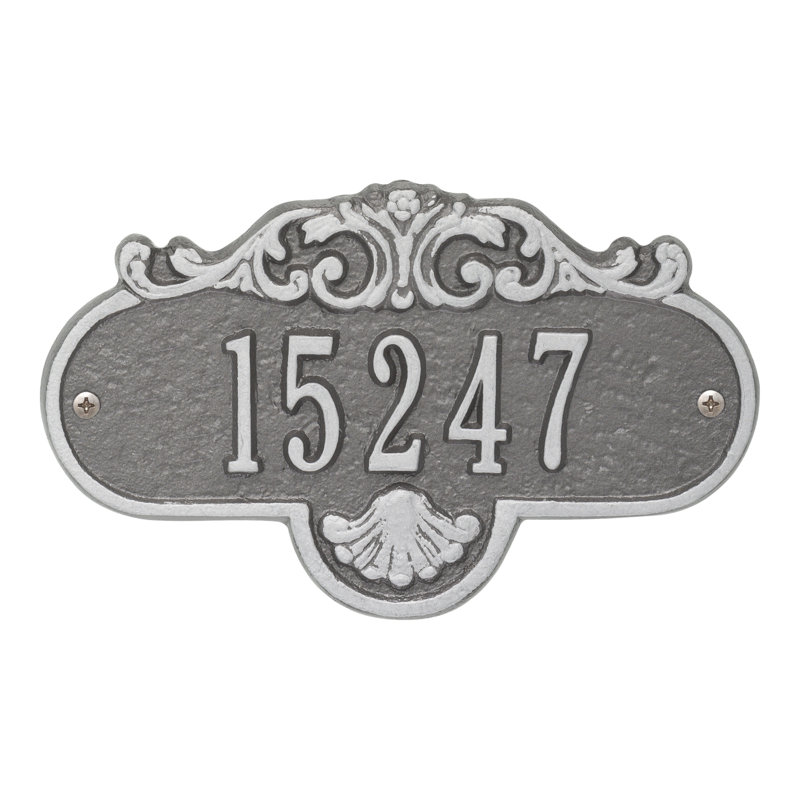 Rochelle 1-Line Wall Address Plaque, Yes, Black and Gold