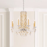 Siena 8 Light 30in x 31in Chandelier with Crystal Tusks in White with Clear Radiance Crystals