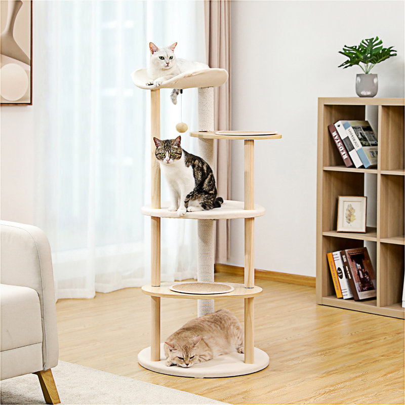 Tour à chat pour chats d'intérieur, centre de jeu pour chat à 5 niveaux avec poteaux à griffer