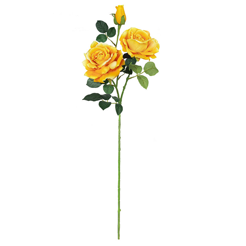 Fleur artificielle rose, Jaune