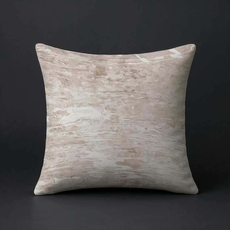 Coussin décoratif intérieur et extérieur Modern, Carré 16 po, Beige abstrait 3