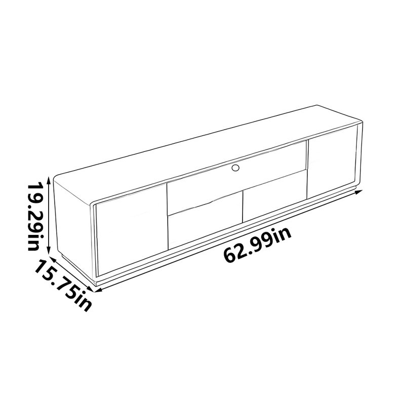Meuble télé en bois de noyer noir, 62.99"