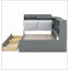 Lit plateforme en bois avec tête de lit, tablettes et 2 tiroirs-430917204
