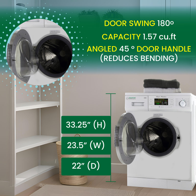 Compact Washer 1.57cf/13lbs FULLY DIGITAL Quiet LED Display 110V