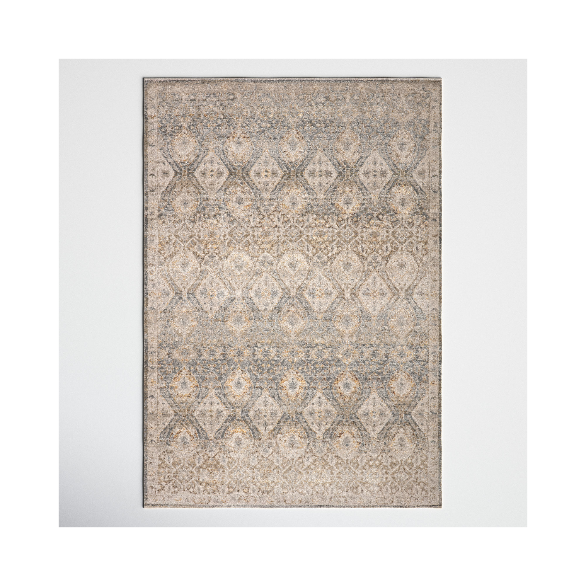 Lynnette Gray/Beige Rug, Rectangle 6'7" x 9'6"