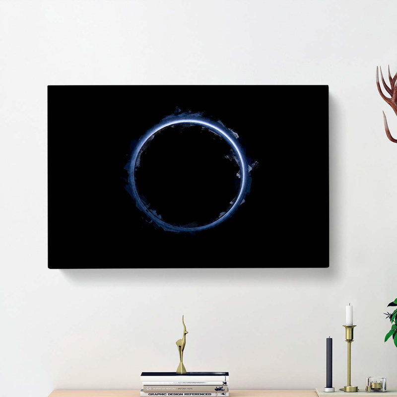 New Horizons In Black & Blue In Abstract - Wrapped Canvas Print, 40cm H x 60cm W x 3cm D