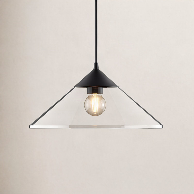 Johnson 1 - Light Single Pendant, Matte Black/Smoked