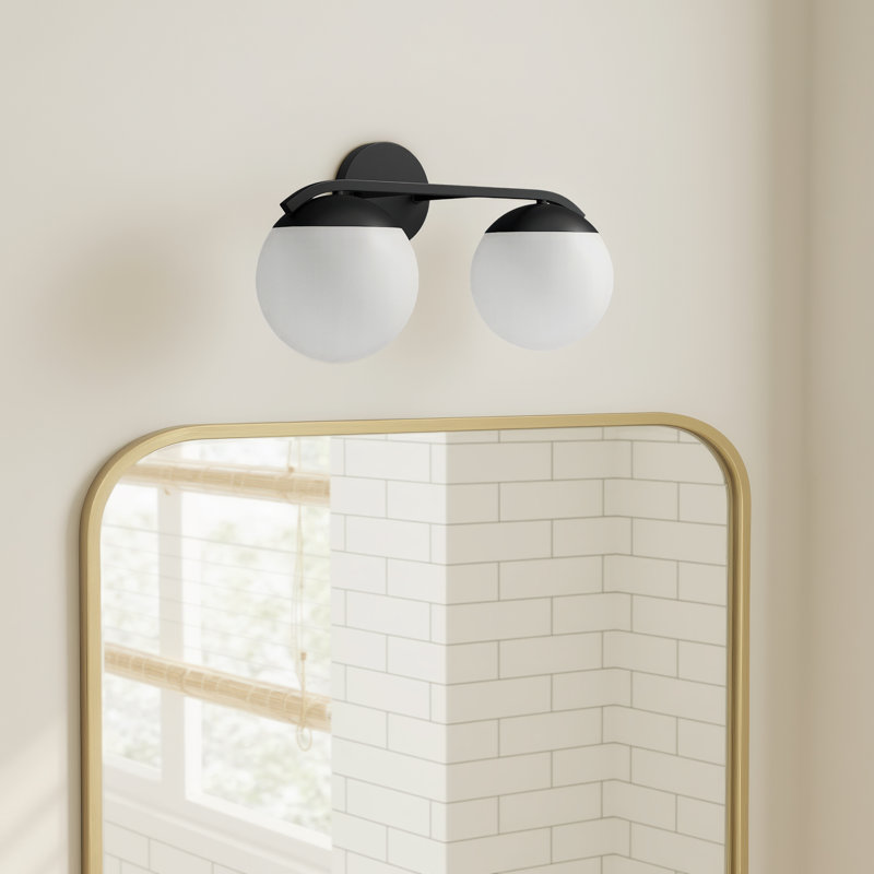 2 - Light Dimmable Vanity Light, Matte Black