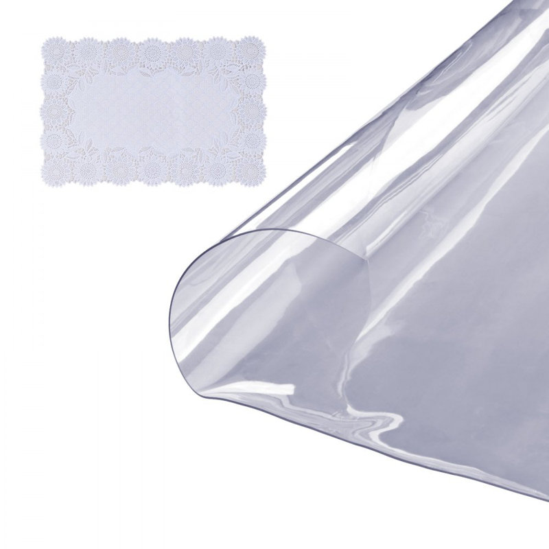 Clear Table Cover Protector, Round Table Cover, 1.5 mm Thick, 0.06" H x 48" W x 48" D