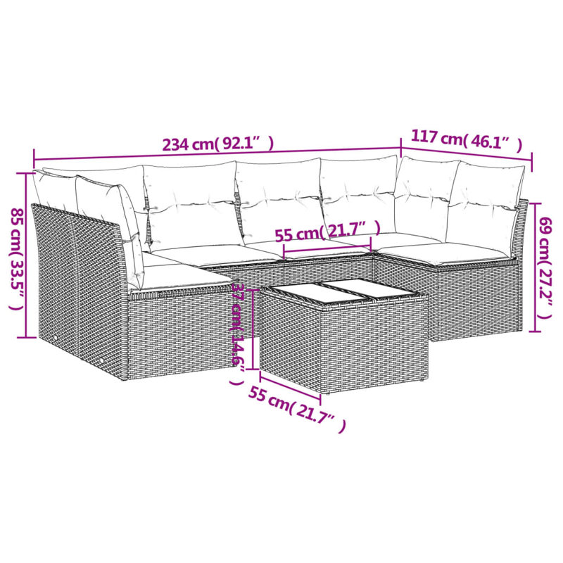 Ensemble de canapé de jardin Vidaxl