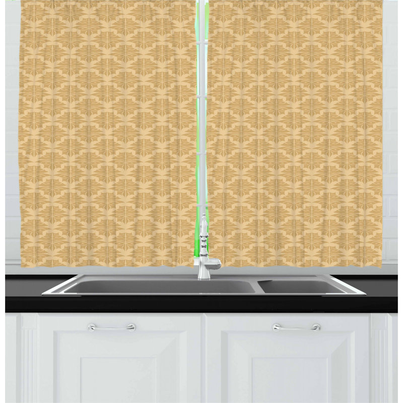 Damask Tailored Kitchen Curtain