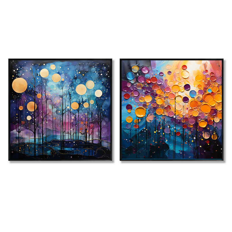 "Mélange monochrome" 2 pièces, Cadre flottant noir, H 16 po x l 33 po