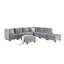 Canapé modulaire en velours gris 8 pièces Simona