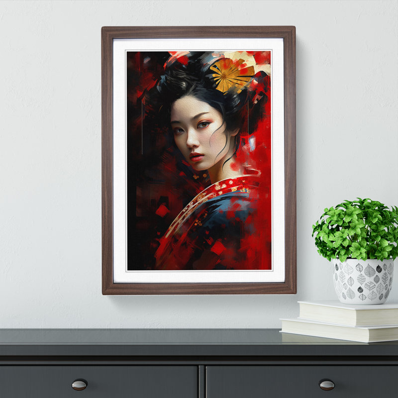 Single Picture Frame Print on Wood, 34cm H x 25cm W, Walnut Framed