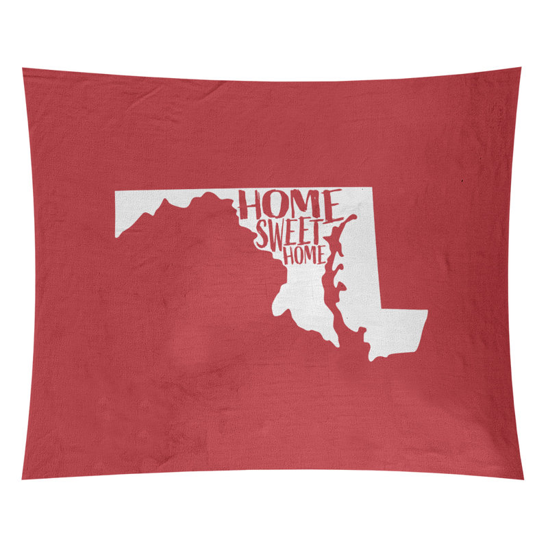 Tapisserie Home Sweet Maryland, H 51 po x l 60 po, Rouge