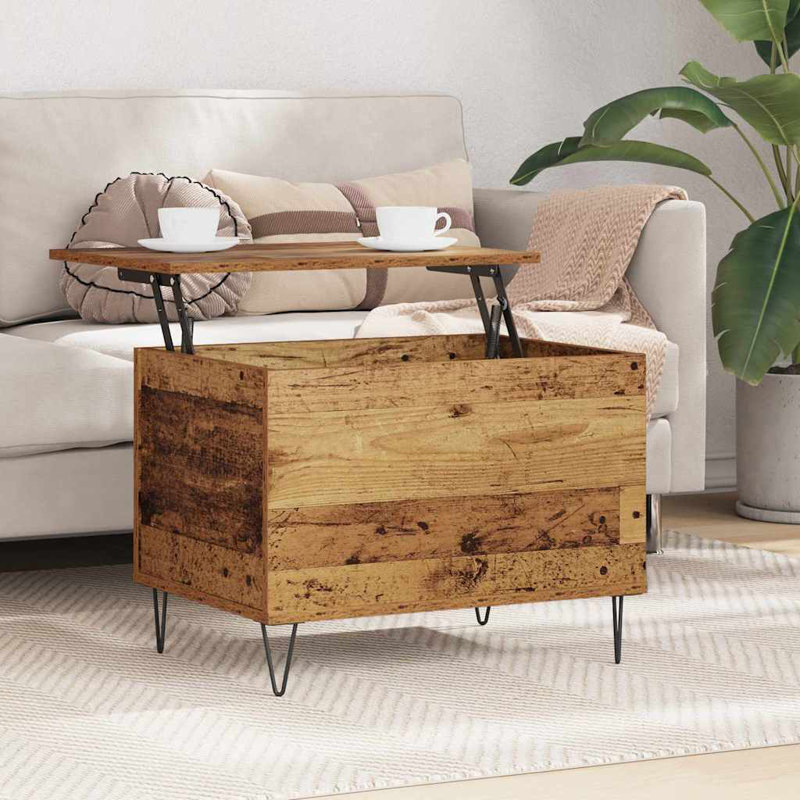 Lift Top Coffee Table with Storage, Old Wood