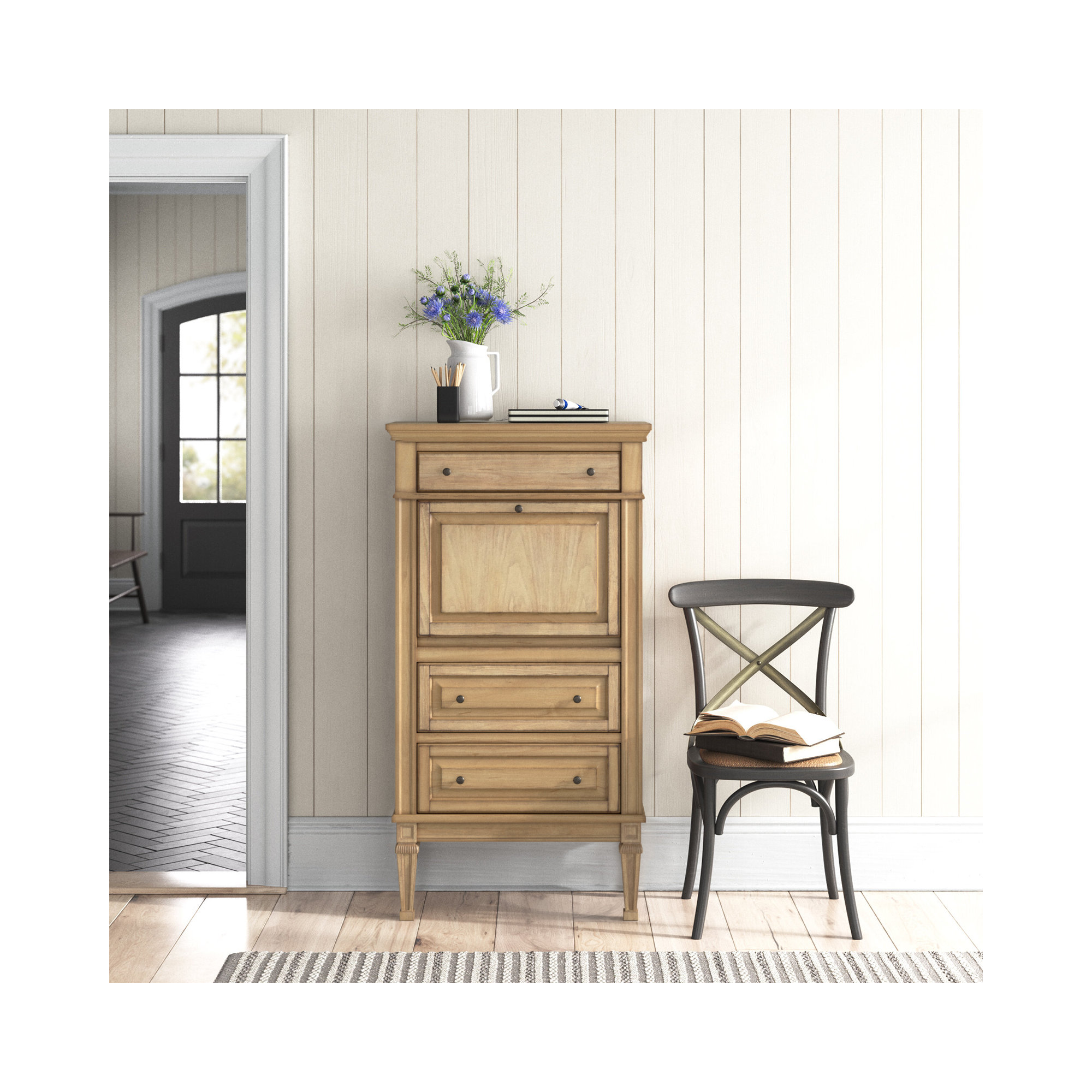 Valmont Storage Cabinet, Antique Beige