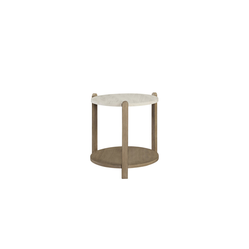 Stone Top End Table - Toffee