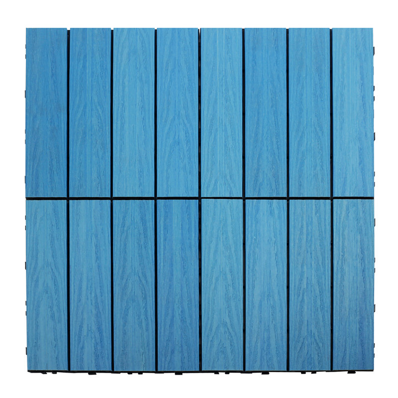 UltraShield Naturale 12'' L x 12'' W Composite Interlocking Deck Tile, Caribbean Blue