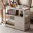 Modern Minimalist Gray Sintered Stone Rectangular Side Table